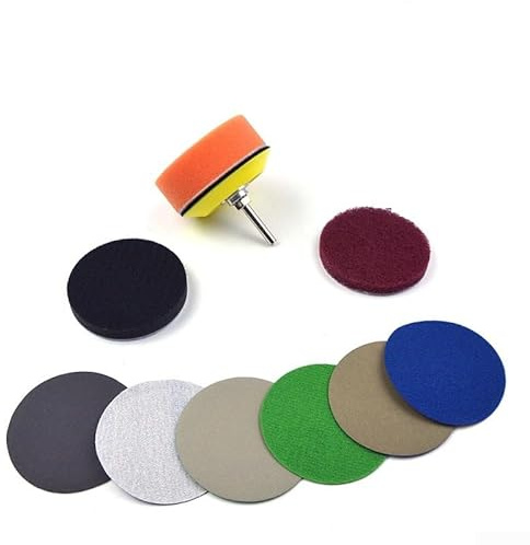 Kit di ripristino dei fari da 7,6 cm con carta vetrata e tamponi per lucidatura, set di riparazione e pulizia delle lenti dei fari dell'auto, include dischi a grana 1000/3000/7000,