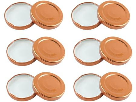 12 Pcs 63mm Twist-Off Replacement Jam Jar Lids, Reusable Jar Lids for Homemade Jam Preserves Storage in Kitchen (Bronze)