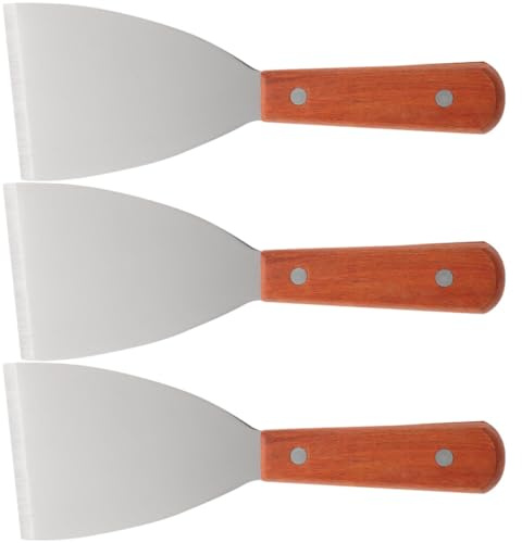 NOLITOY Espátula Inclinada para Parrilla de Acero Inoxidable Juego de 3 Piezas para Cocinar Bistec y Hornear Utensilios de Cocina Resistentes y Compactos Adecuado para Barbacoa y