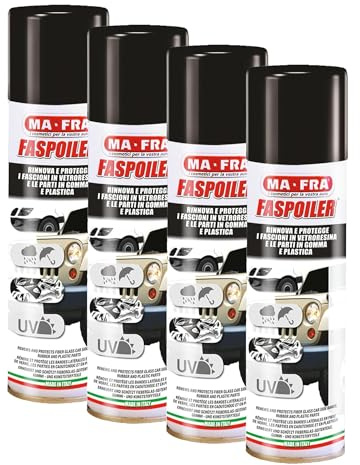 Mafra, Faspoiler, Traitement en Spray pour Les Parties extérieures en Caoutchouc et en Plastique des Voitures, ravive et prévient la décoloration des Pare-Chocs en Fibre de Verre des Voitures, 300 ML