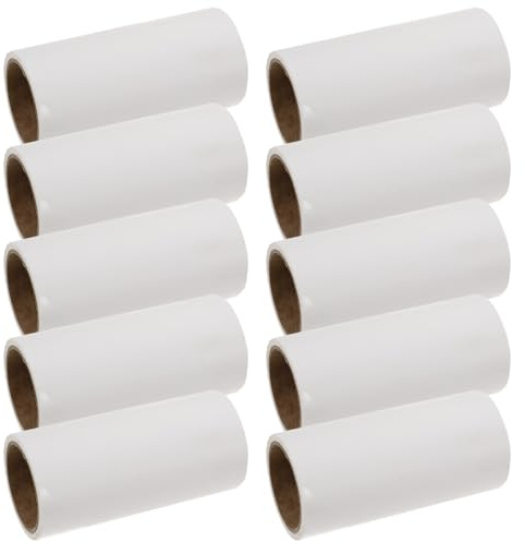 Gadpiparty 10Pcs Sticky Lint Roller Refill Rolls 600 Sheets 10Cm Pet Hair Removal Tool for Clothes Carpet Bedding Furniture, Extra Adhesive Sticky Sheets for Large and Mini Rollers