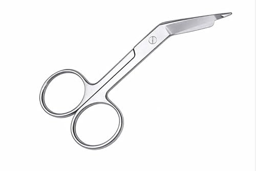 3.5 Inch Lister Bandage Scissors, Stainless Steel, Silver, Straight Blade, Ambidextrous, First Aid