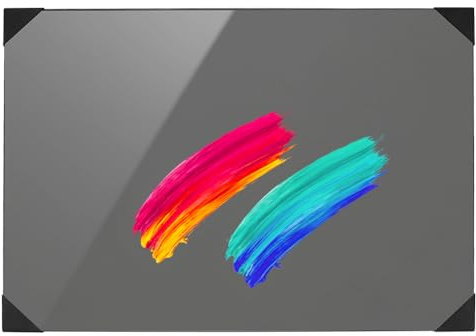 NBEADS 1 Pc Tempered Glass Palette, 22.8x30.4cm Rectangle Glass Color Mixing Palette with 4 Pcs Corner Protectors Scratch Resistant Easy Clean Paint Palette for Oil Acrylic Watercolor Painting, Gray