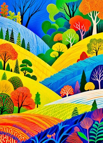 Lush Peaks Jigsaw Puzzle 1000 Teile Erwachsene | Tipps zu den Buchstaben des Rückens/Abschnitte A-D, großes Poster, Größe 70×50cm, staubfrei, Familienaktivität für drinnen