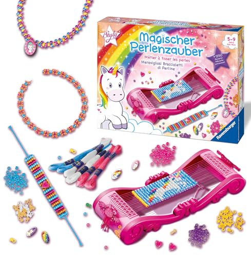 Ravensburger 18513 Magischer Perlenzauber Einhorn - Traumhafte Armbänder aus schillernden Perlen basteln, Kreatives Bastelset für Kinder ab 5 Jahren