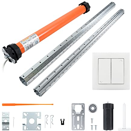 3T-MOTORS Rollladenmotor Komplettset mit Wippschalter, SW60 Welle 2,70 m, 3T45-20 (Zugkraft 20 Nm/40 kg) mit mechanischen Endschaltern, einfache Montage mit Zubehör, Rollladenantrieb
