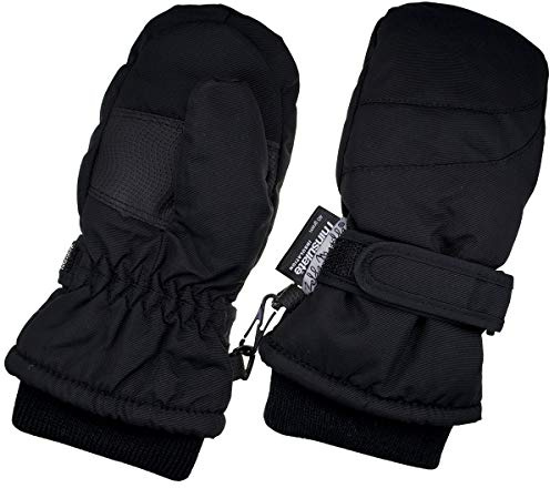 Children Toddlers and Baby Mittens Made With Thinsulate,and Fleece - Winter Waterproof Gloves By Zelda Matilda, Black, 2 - 3 Years