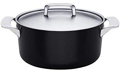 Fiskars casseruola con Coperchio, Acciaio Inox, Nero, 23.2 x 31.2 x 12 cm