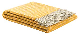 LANEROSSI - Plaid Braies S, 130x170 cm, 100% Lana, Arancio