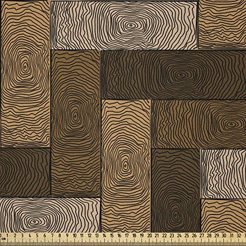 ABAKUHAUS Schokolade Stoff als Meterware, Holzparkett Motiv, Microfaser Multi Zweck Dekostoff für Kunsthandwerke, 3M (230x300cm),Hellbraun Beige