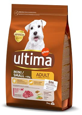 Ultima Pequeño Adulto con Buey, Comida seca para perros, 3kg
