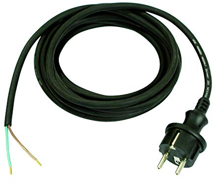 Gummi-Anschlussleitung, schwarz, 230V, H07RN-F 2x1,0/3 m