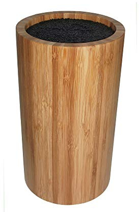 Point-Virgule Bloc à couteaux vide en bambou FSC, accessoire cuisine, rond, ø12cm H22cm