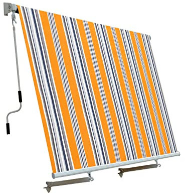 Mitepek Tenda da Sole a Caduta con Bracci L 245xH 245cm, Poliestere 280 gr/m² Riga Giallo Fredi Goly
