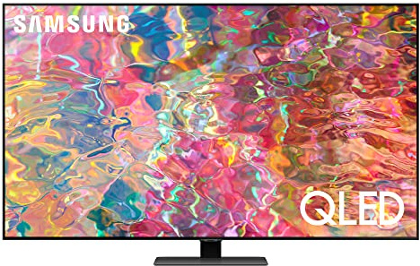Téléviseur Samsung QLED QE65Q80BATXZT, Smart TV 65 Pouces série Q80B, QLED 4K UHD, Alexa et Google Assistant intégrés, Carbon Silver, 2022, DVB-T2