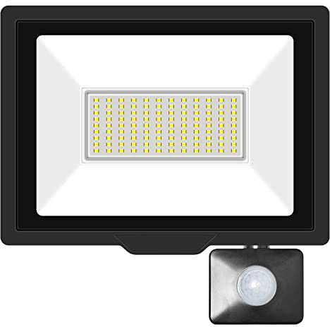Willpower Foco LED Exterior 75W Proyector LED con Detector de Movimiento Impermeable IP66 Luces LED Exterior 6000K Blanco Frío Luz de Inundación Seguridad para Garaje Patio Jardín Terraza Parque