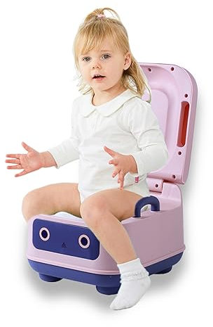 Coo11 2in1 Baby Potty Training Toilet Seat & Built-in Step Stool for Toddlers, Comfortable Design with Soft Cushion Pad & Armrest, Easy Clean Removable Urinal Pot, Up to 18 Months Boy & Girl