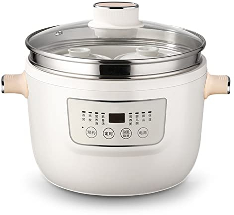 Pentola da Cucina, pentola a cottura lenta digitale Pentola per stufato elettrica con rivestimento in ceramica da 3 litri, pentola multi-cottura con timer di avvio ritardato e speg