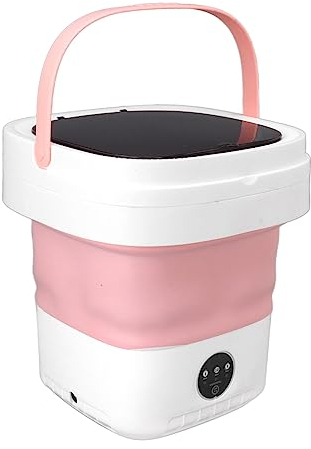 Qcwwy Mini Machine à Laver à Seau Portable, Machine à Laver Pliable avec Fonction de Séchage Doux à Usage Domestique (Prise UE)