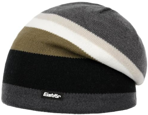 Eisbär Miron 2.0 Beanie Strickmütze Wintermütze Streifenmütze Skimütze Damen/Herren - Made in Austria mit Futter Winter Herbst-Winter