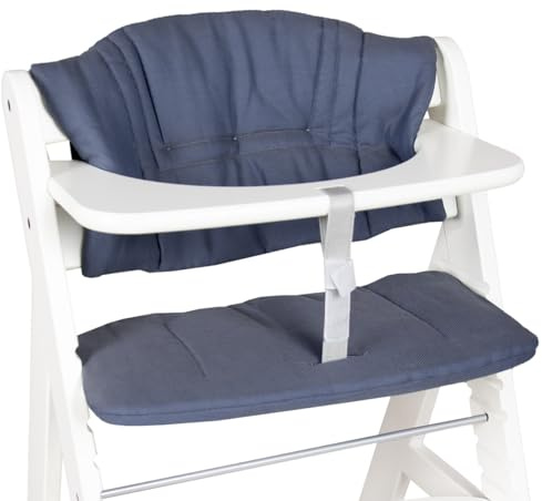 Hoppediz Hochstuhl Sitzkissen passend für Hauck Alpha, Kreta | 2-teiliges Sitzkissen-Set aus Baumwolle, atmungsaktiv und waschbar