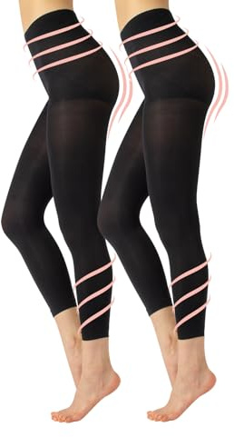 CALZITALY Mallas de Descanso y Reductoras | Panty compresión Media 8 mm/HG | 100 den | Negro | S, M, L, XL | calcetería Italiana | (XL, 2 X Negro)