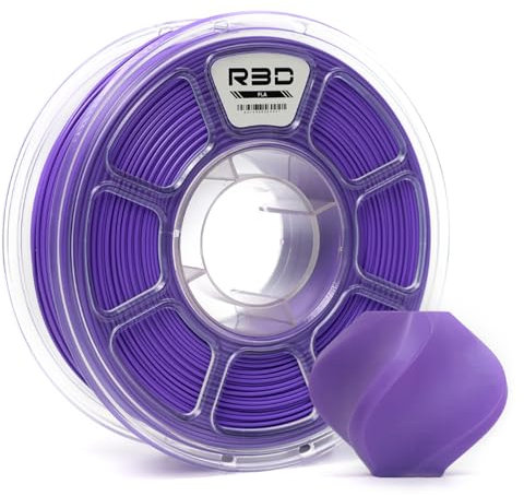 R3D PLA 3D-Filament 1,75 mm, 0–370 mm/s Hochgeschwindigkeitsdruck, Maßgenauigkeit +/- 0,02 mm, 1 kg (2,2 lbs), transparente Kunststoffspule, 3D-Druck-Filament (lila)