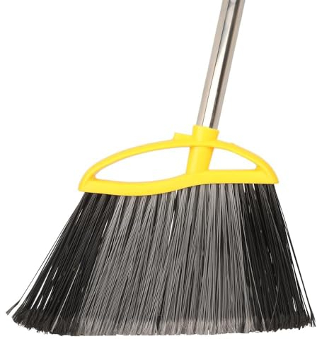Heavy Duty Outdoor Broom With 145CM Long Handle, Stiff Bristles, Angle Sweeping for Floor Cleaning - Garage, Patio, Garden, House and Kitchen