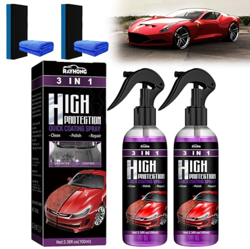 Lucidante Auto Rivestimento Spray - 200ml High Protection Spray 3 In 1 Polish Auto Rimuovi Graffi Liquido Nutritivo Speciale Per Auto Spray Per Rivestimento Auto Lucidante Per Auto, 2 Pezzi