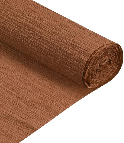 QUARKZMAN 2pz Rotolo di Carta Crespa 210cm Lunghezza 50cm Larghezza per Cerimonia Nozze Varie Grandi Feste Decorazione, Rosso Marrone