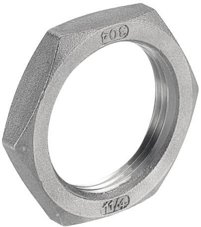 QUARKZMAN Fuso Tubo Raccordo Esagonale Controdado 304 Inossidabile Acciaio Esagonale Blocco Dado 1 1/4 Femmina Filettatura (DN32) per Idraulica Fissa Acqua Scopa e Sottocarro Detergente