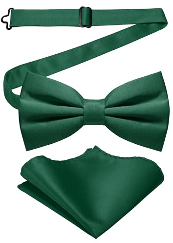JEMYGINS Herren-Set aus Solider Mattierter Bifold-Fliege mit Einstecktuch