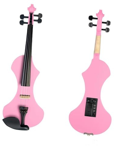 Erwachsenen geige Anfänger Exquisite Rosa Elektrische Violine 4/4 Set Brasilholz Bogen Fall Tasche Brücke Tuner Saiten