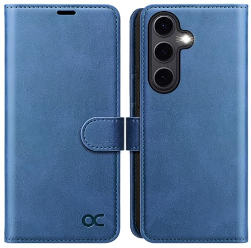 OCASE for Samsung Galaxy S24 FE Case, Premium PU Leather Wallet, Light Blue