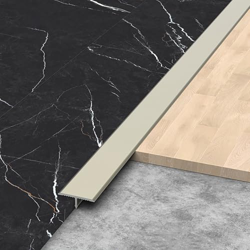 Raouoae Übergangsleiste 3 Stück 100cm Türschwellen Leiste Zierleisten Und Bodenübergangsleisten T Profil Aluminium Für Laminat/Bodenmatte/Teppich Und Fliesen(Champagnerfarbe,Breite: 6mm)