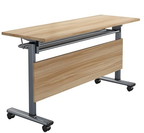 Klappbarer Konferenztisch mit Rollen, stapelbarer Seminar- und Schulungstisch, umklappbare Mobile Besprechungstische mit Schallwand, 6er-Set (47,2 x 23,6 x 29,5 Zoll)