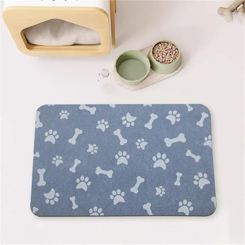 Hearda Futtermatte Hund rutschfest, Napfunterlage Hund Saugfähig Katzen Futternapf Unterlage Schnelltrocknend Unterlage Katzennapf Futternapf Matte Haustier Futtermatte (80x120cm,Blau I)