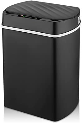 Joskeijky - Cubo de basura inteligente para cocina, hogar, hogar inteligente, papelera, sala de sensores, papelera, color negro