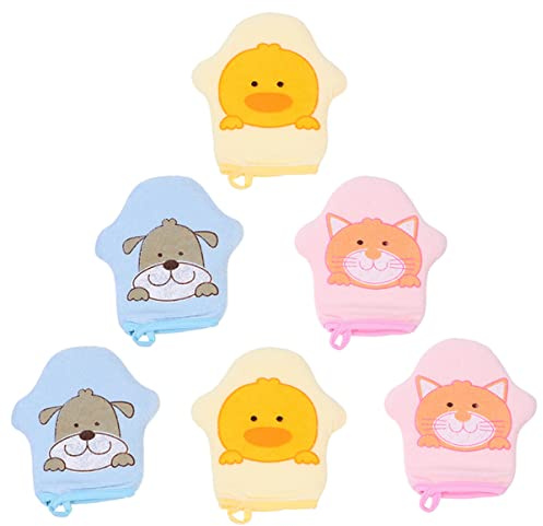 Ipetboom 6stücke Junge Mädchen Badehandschuhe Aus Hochwertigem Material Cartoon-design Für Junge Mädchen Schrubberhandschuhe Für Dusche Bequeme Handtücher Im Handschuh-stil Duschzubehör Für