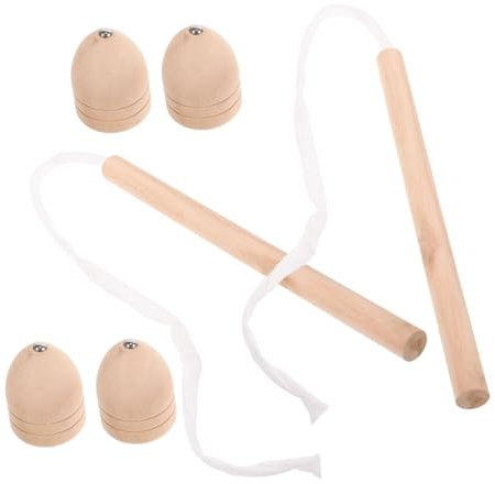 ERINGOGO 2sätze Holzkreiselspielzeug Für Junge Mädchen Traditionelle Rotierende Mit Peitsche Lustige Holzkreisel Als Tragbares Kinderspielzeug