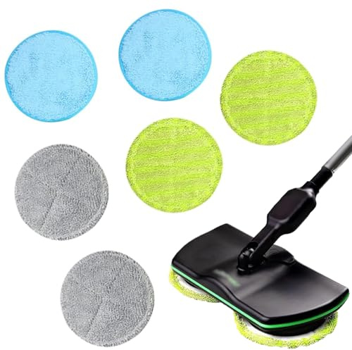 6 Pezzi Panno Mocio di Ricambio Microfibra,Panni di Ricambio per Mocio,Panni di Ricambio per Mocio Elettrico,Panno di Ricambio per Mocio Rotondo,Panni per la Pulizia Parti di Ricambio per Mop