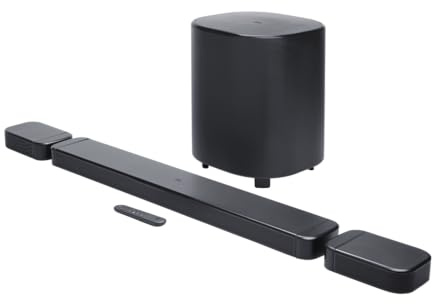 JBL Bar 800 MK2, 7.1-Channel Bluetooth Soundbar for TV with Detachable Speakers, 10” Subwoofer, Dolby Atmos Surround Sound, HDMI eARC, Wi-Fi, 4K Video, PureVoice 2.0 and MultiBeam 3.0, Black
