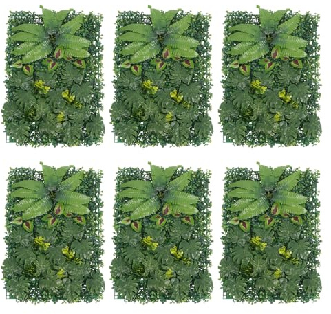 HOMEONENIC 6 unidades de plantas artificiales para césped, 60 x 40 cm, paneles de protección visual para casa, jardín, boda, decoración