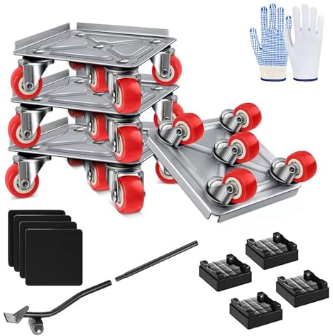 SHYICHENG Heavy Duty Furniture Movers with Wheels, 5-Wheel Furniture Dolly 360 Rotating, 600kg Load Capacity, Furniture Sliders, Sofa Fridge Washing Machine Mover Tool Set