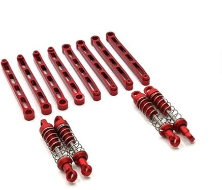 RC Repair Parts Compatible with MN for MN78 1/12 RC Car Spare Parts Metal Upgrade Outer for Spring Shock Absorber for Chassis Fixing Rod Set(Red)