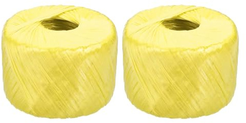 PATIKIL 400m Corde en Polyester Nylon Plastique, 2 Pcs Ficelle Maison Rouleaux De Corde pour Jardinage Emballage Bricolage DIY, Jaune