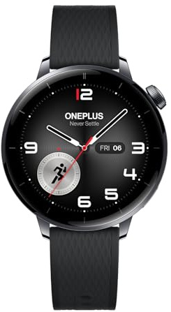 OnePlus Watch 3 Smartwatch, Up to 60h Battery, 43mm Stainless Steel Case, 100+ Sports Modes, IP68 & 5ATM, Health Check Fitness Watch, Black