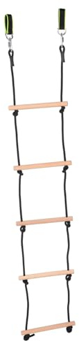 Toddmomy Portable Wooden Climbing Ladder for Rope Ladder for Bunk Bed and Dorm Indoor Outdoor Use Non Slip Soft Rope Design Suitable for Childrens Play and Fitness