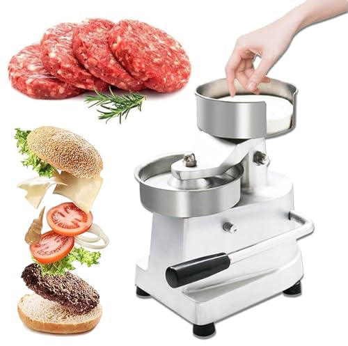 Hamburger Patty Maker,Commercial Burger Patty Maker 4inch 5inch 6inch, Grill Burger Press Tool for Large Stuffed Burgers, Manual Burger Press Machine,4 Inch