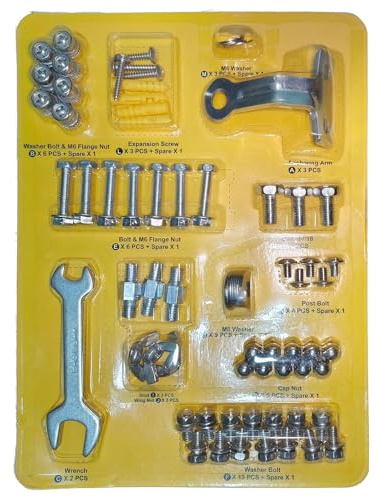 Juego de tornillos de repuesto para calefacción de terraza al aire libre, juego de hardware para tuerca de tubo de cristal cuadrada, alas de metal